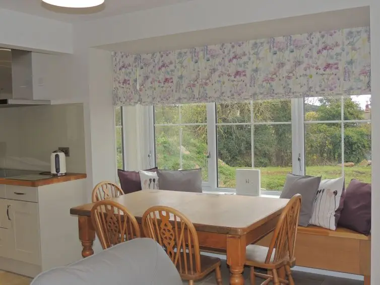 floral print roman blinds